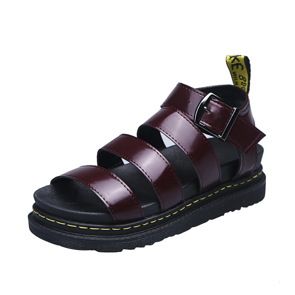 2024 New Cross-border Plus Size Summer Women's Sandals Thick Sole Exposed Finger Fashion Fashion Beach Roman Shoes
