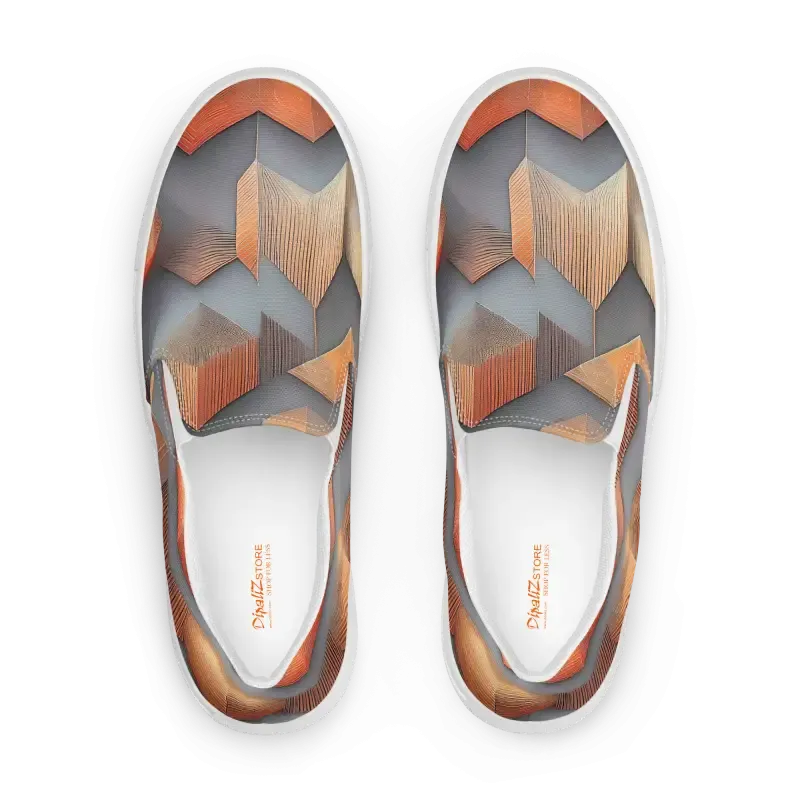 Abstract Pattern Canvas Shoes Mens Slip