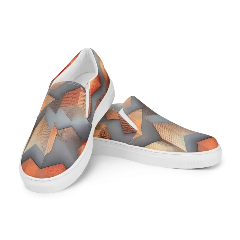 Abstract Pattern Canvas Shoes Mens Slip