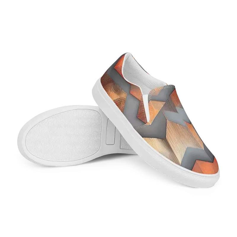 Abstract Pattern Canvas Shoes Mens Slip