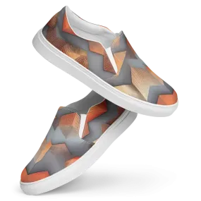 Abstract Pattern Canvas Shoes Mens Slip