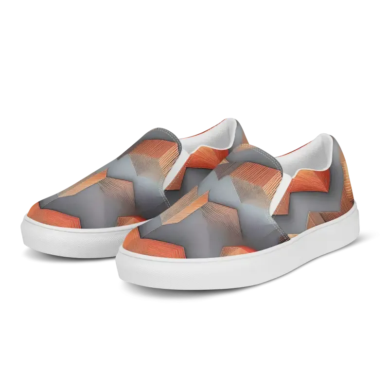 Abstract Pattern Canvas Shoes Mens Slip