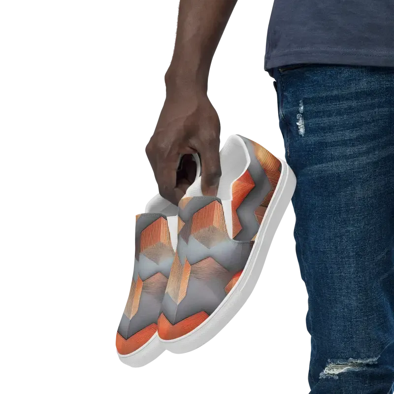 Abstract Pattern Canvas Shoes Mens Slip
