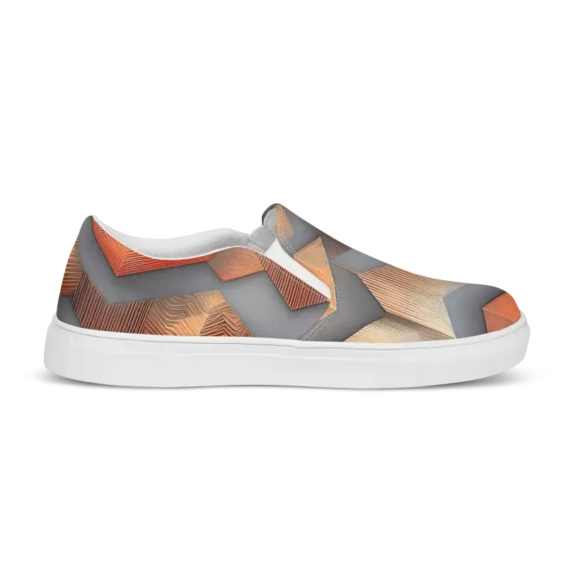 Abstract Pattern Canvas Shoes Mens Slip
