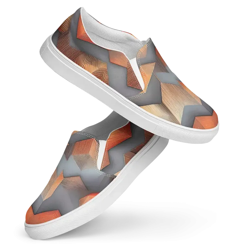 Abstract Pattern Canvas Shoes Mens Slip