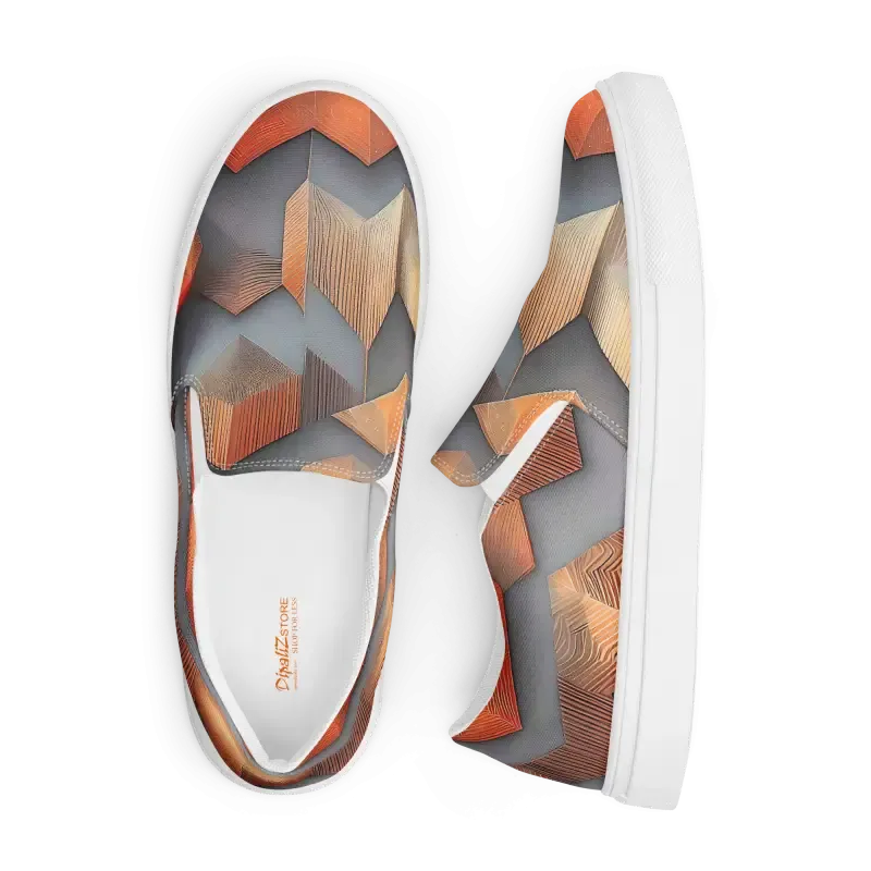 Abstract Pattern Canvas Shoes Mens Slip