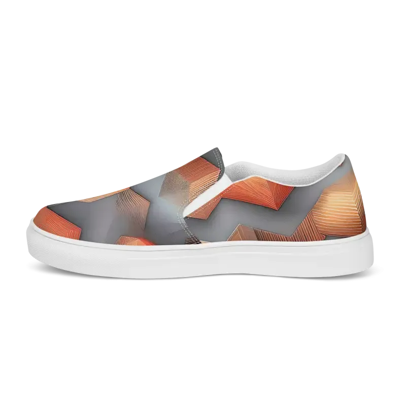 Abstract Pattern Canvas Shoes Mens Slip
