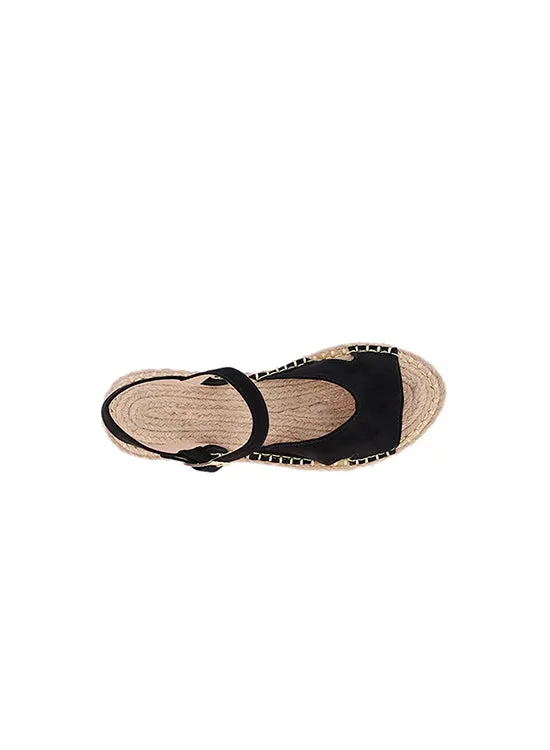Black Bast Jute Sandals for woman