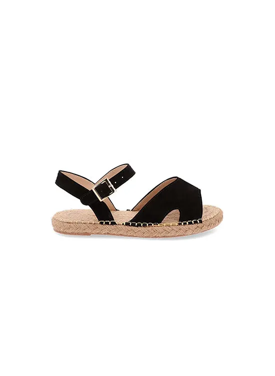 Black Bast Jute Sandals for woman