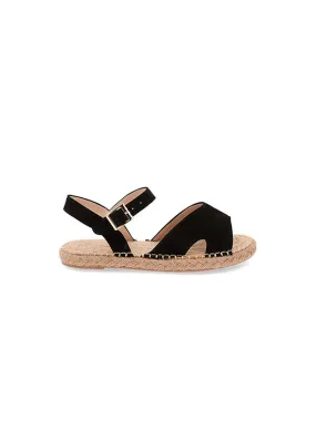 Black Bast Jute Sandals for woman