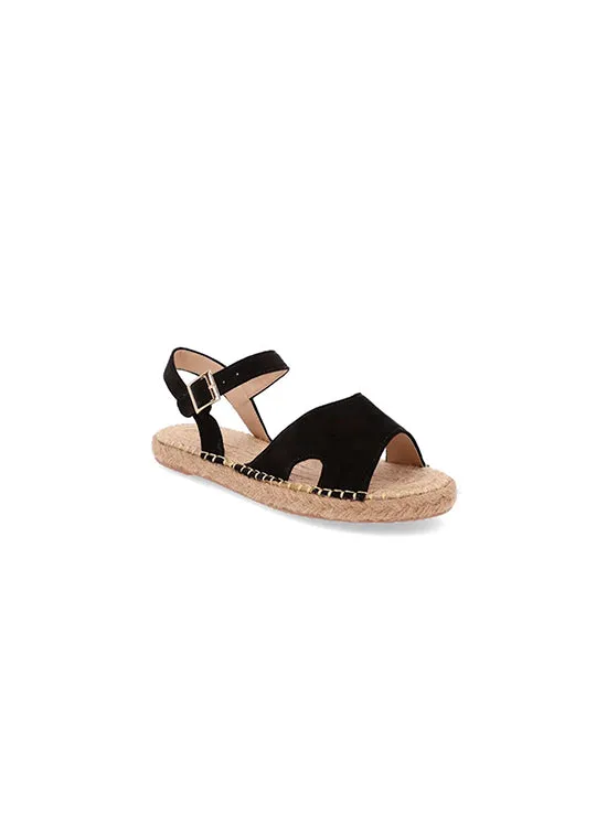 Black Bast Jute Sandals for woman