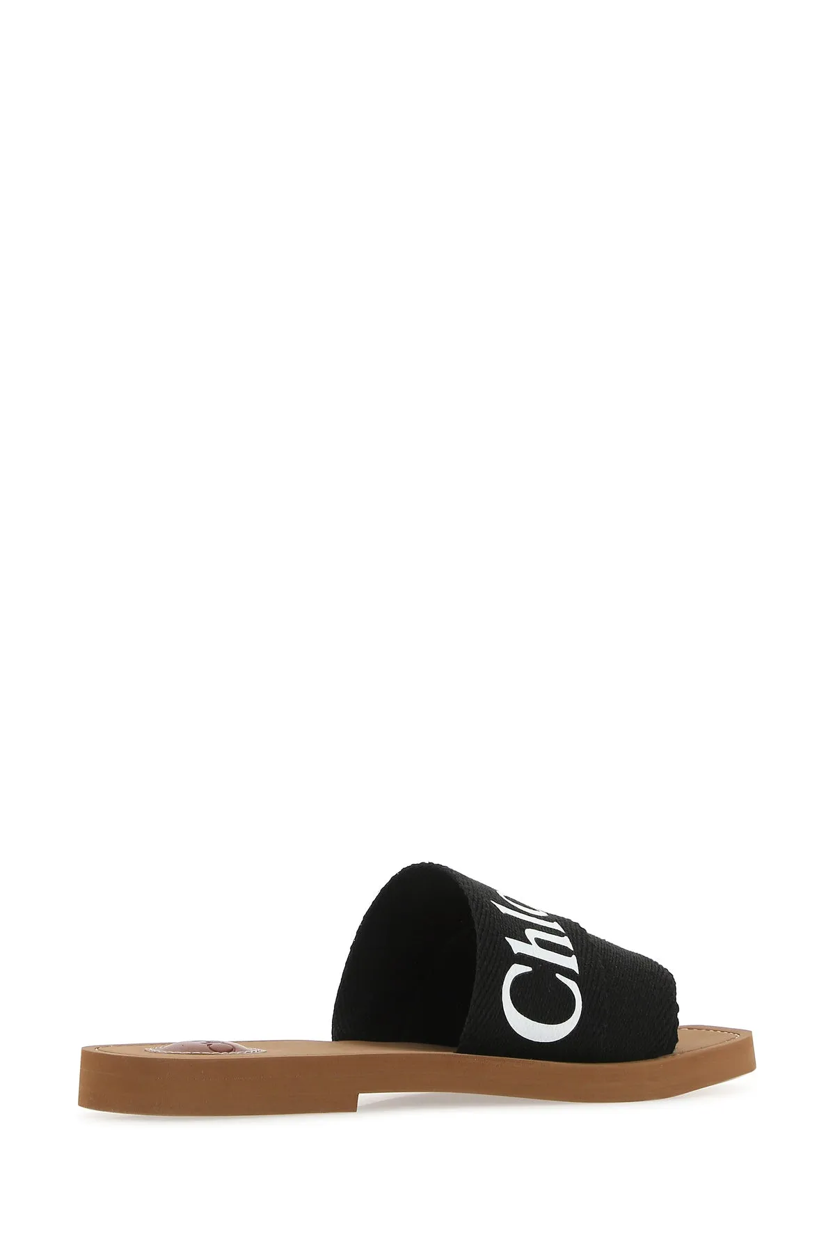 Black linen Woody slippers