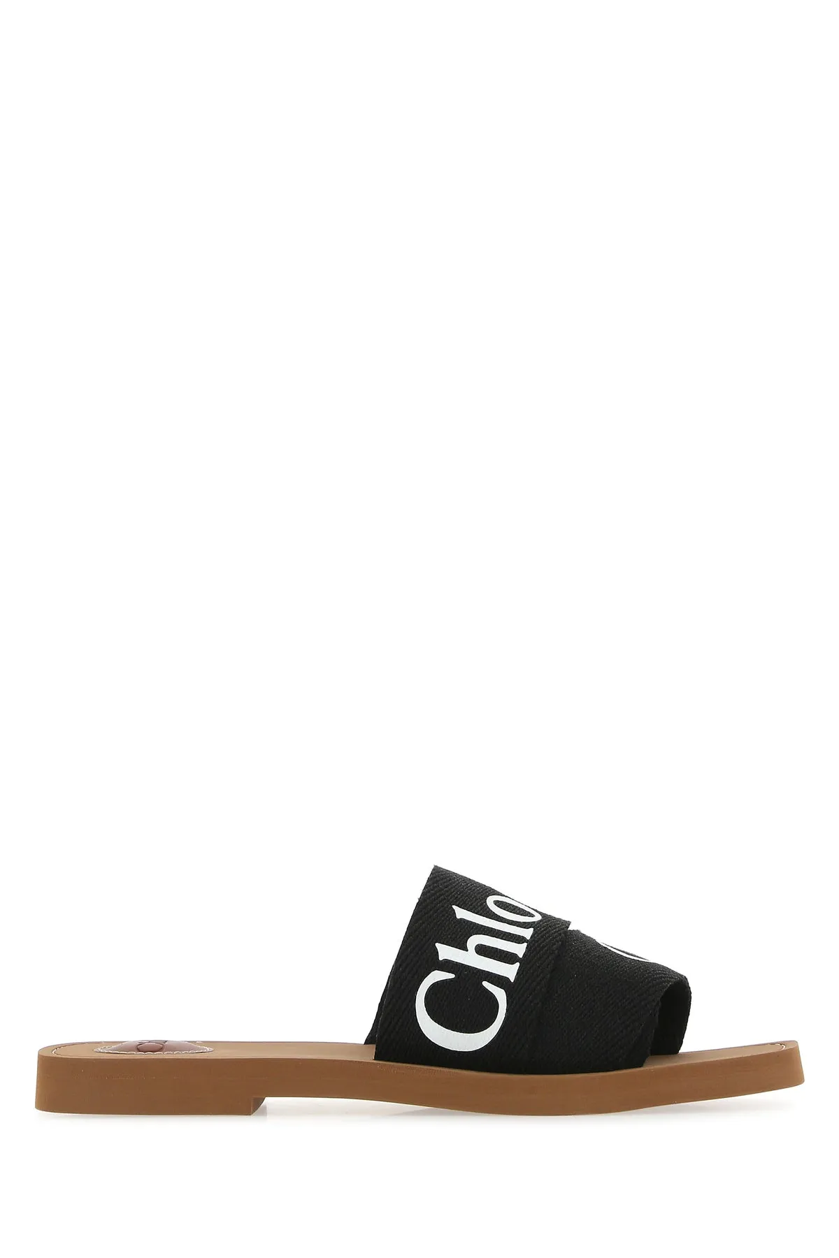 Black linen Woody slippers