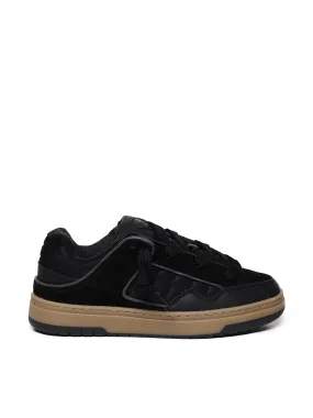 Black Suede Lace-Up Sneakers