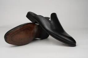 Black Whole Cut loafer Backless Slip On Mule Custom Made-To-Order Shoes  Premium Quality Handmade Patent leather