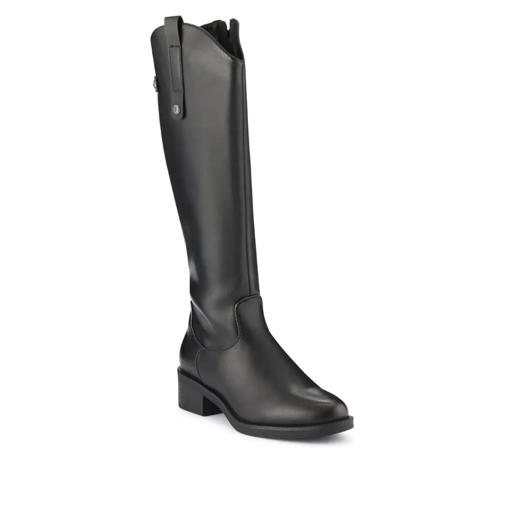 Block-Heeled Slip-On Long Boots - WOIL40015 / 325 916