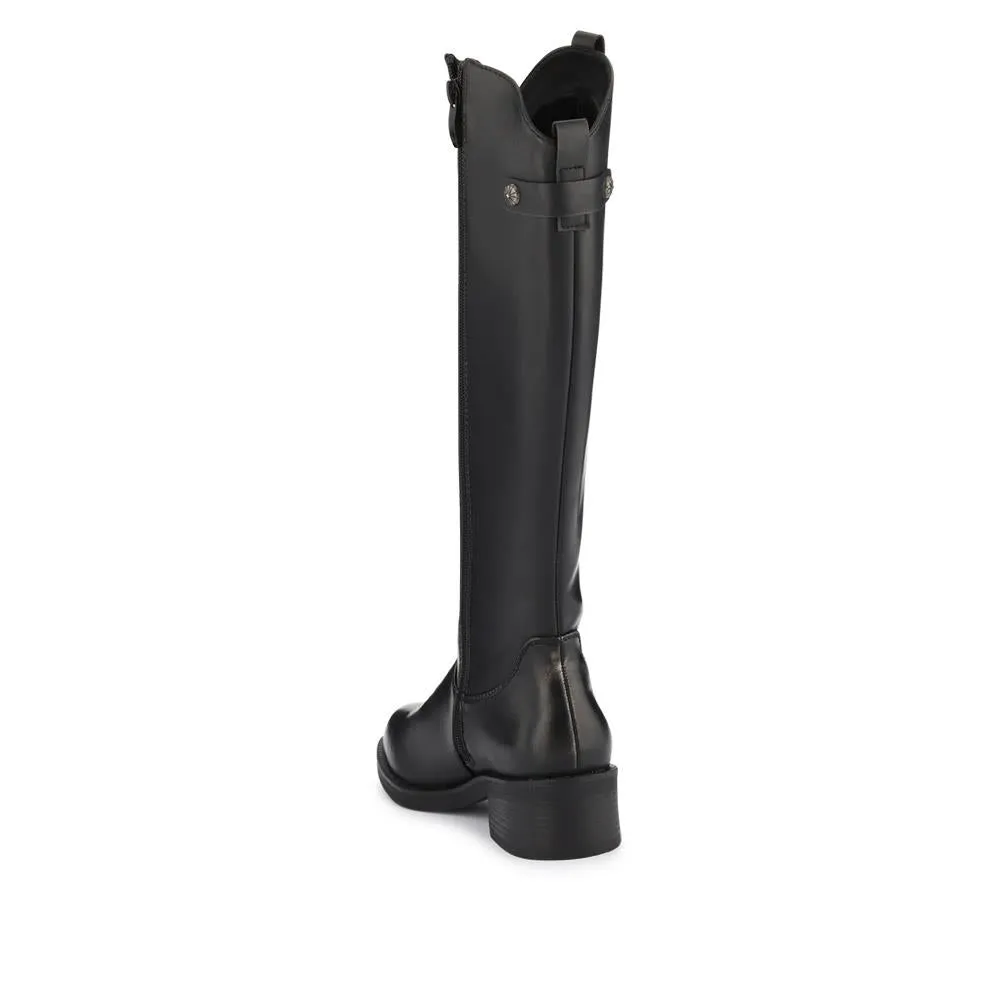 Block-Heeled Slip-On Long Boots - WOIL40015 / 325 916