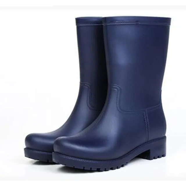Blue/Black mid-calf wellies