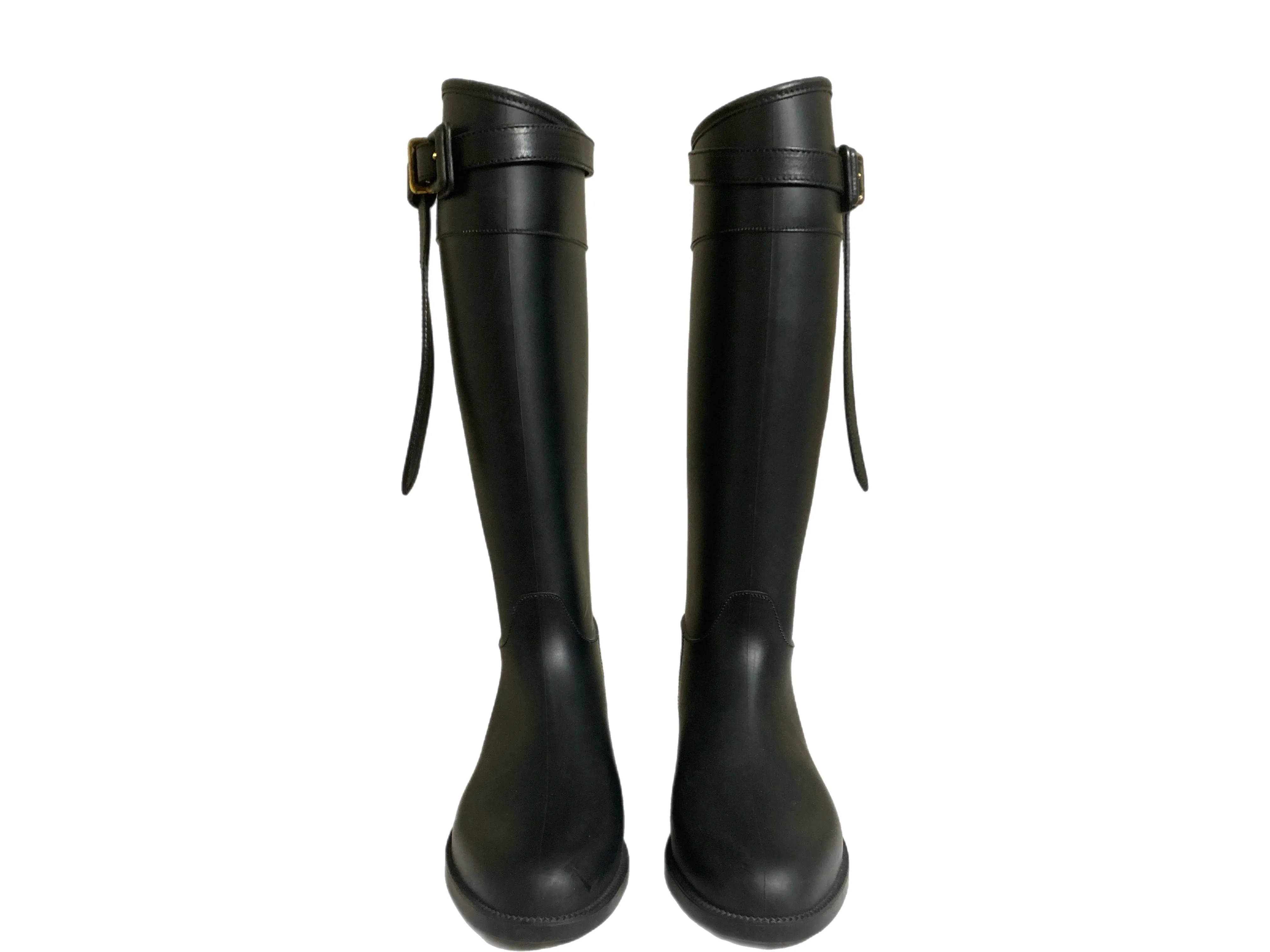 BURBERRY Tall Rubber Rain Boots Black Size 40