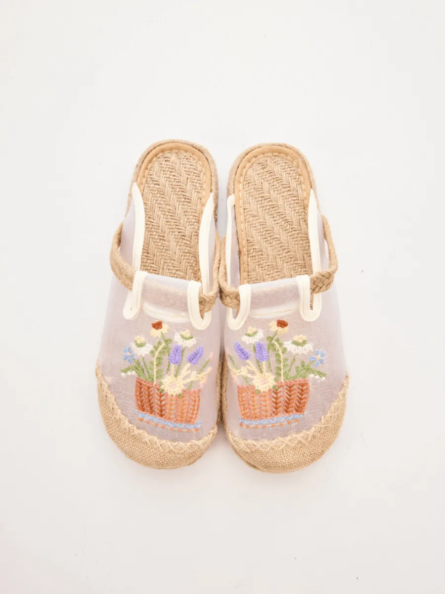 Cactus Rose | Garden Gala Embroidered Mesh Mules