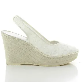 Calzanor 130 White High Heel Espadrilles