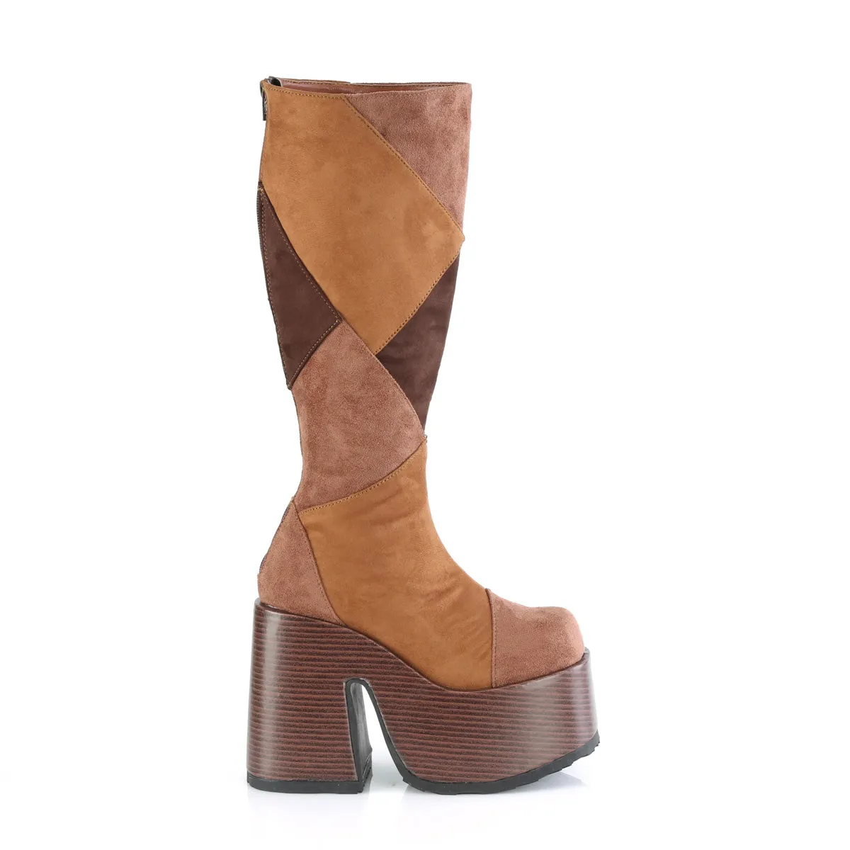 CAMEL-280 Demoniacult Alternative Footwear Women's Brown Knee High Boots