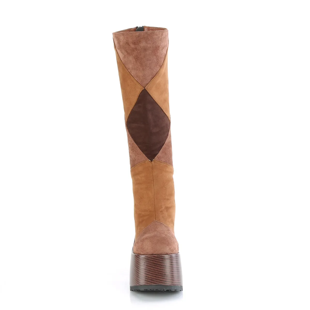 CAMEL-280 Demoniacult Alternative Footwear Women's Brown Knee High Boots