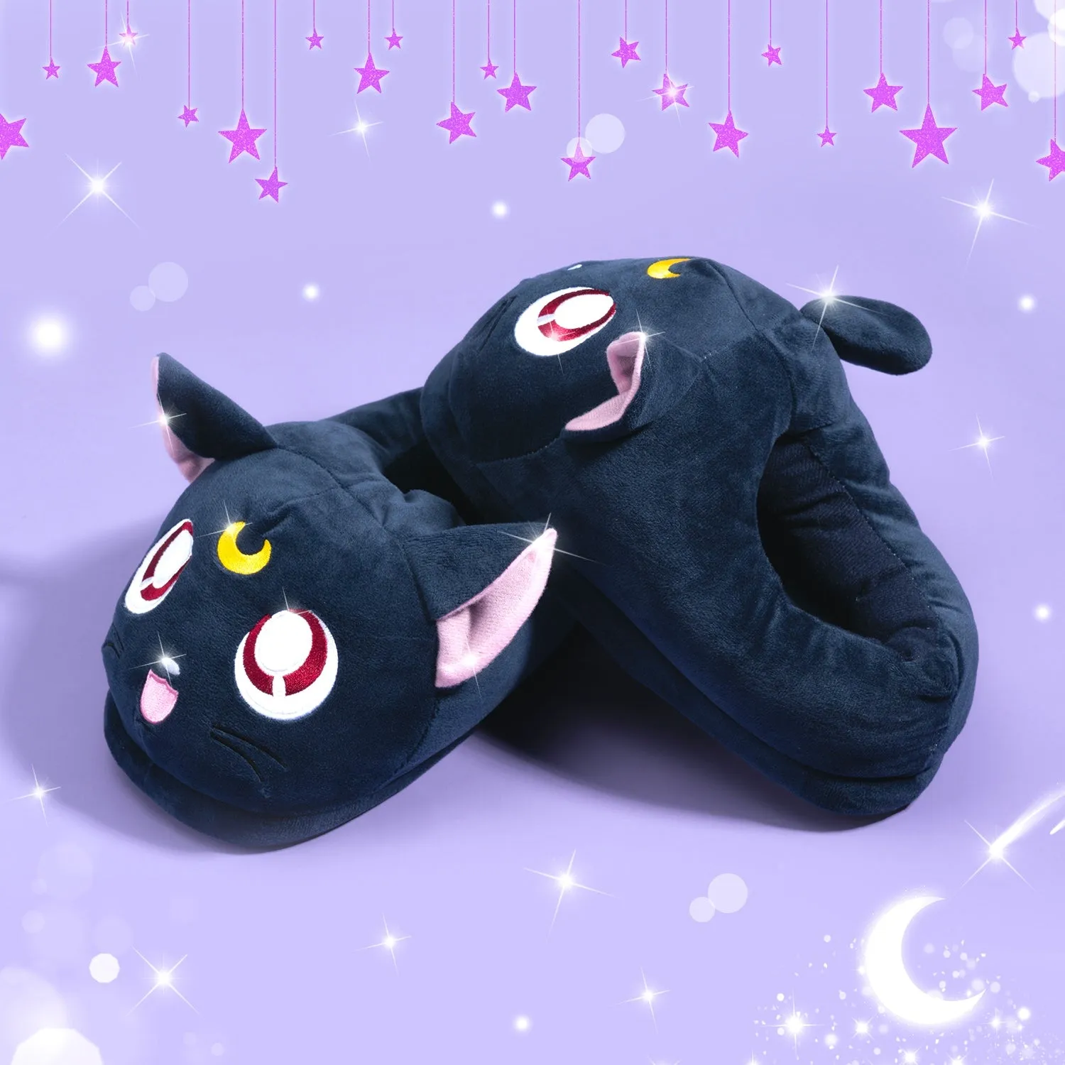 Cat Slippers - Women Moon Anime Luna Blue