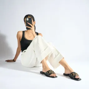 Chained through black flats
