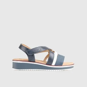 Comfort Wedge Sandal Blue 10553