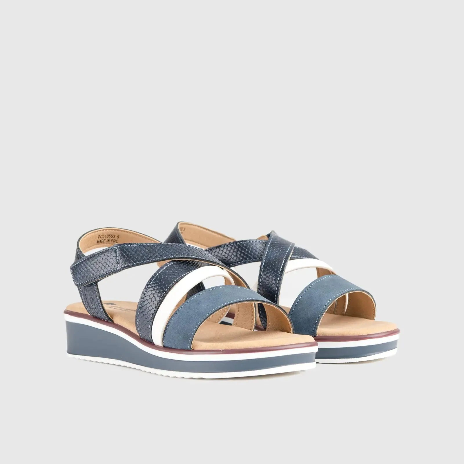 Comfort Wedge Sandal Blue 10553