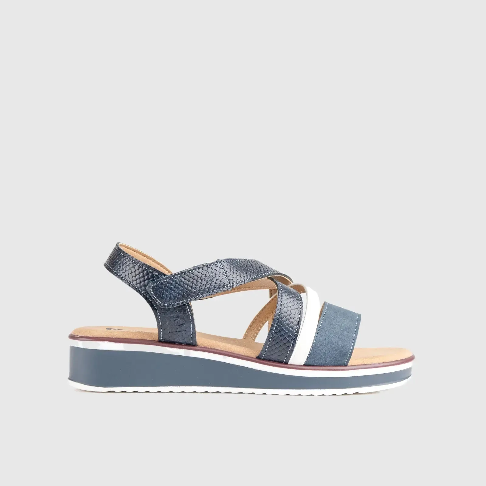 Comfort Wedge Sandal Blue 10553