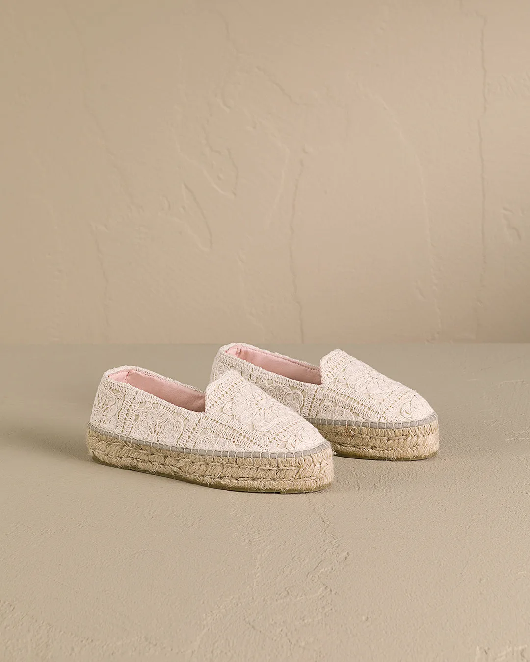 Cotton Crochet|Double Sole Espadrilles - G03D0 - Natural