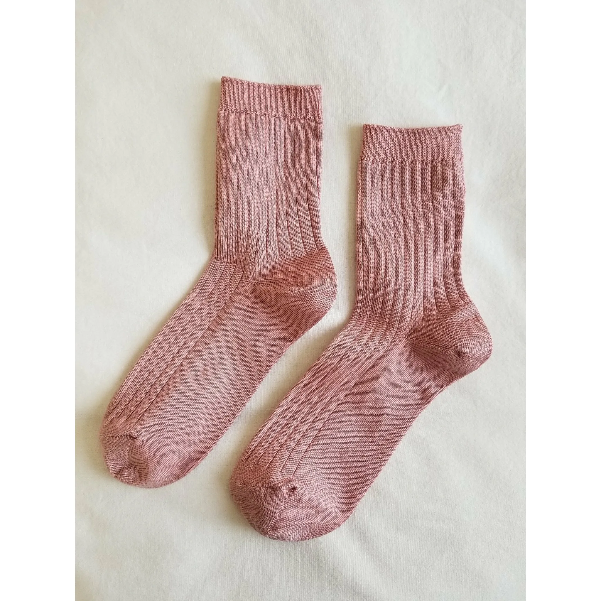 Cotton Ribbed Socks - Desert Rose