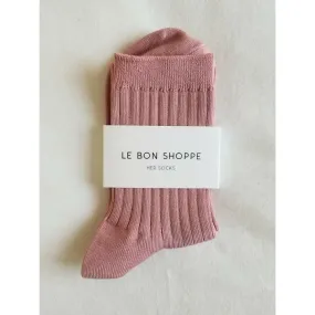 Cotton Ribbed Socks - Desert Rose
