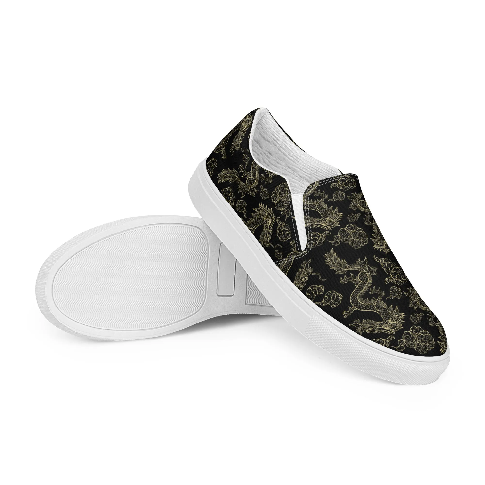 Dragon Print Women’s slip-on canvas shoes, Year Of The Dragon Shoes, Dragon Design