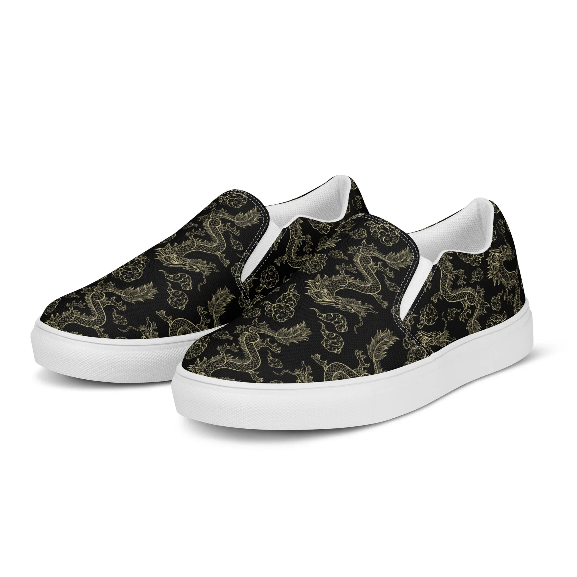 Dragon Print Women’s slip-on canvas shoes, Year Of The Dragon Shoes, Dragon Design
