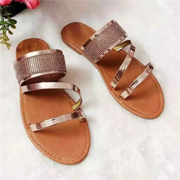 Fashion Slides Women Rhinestone Shoes