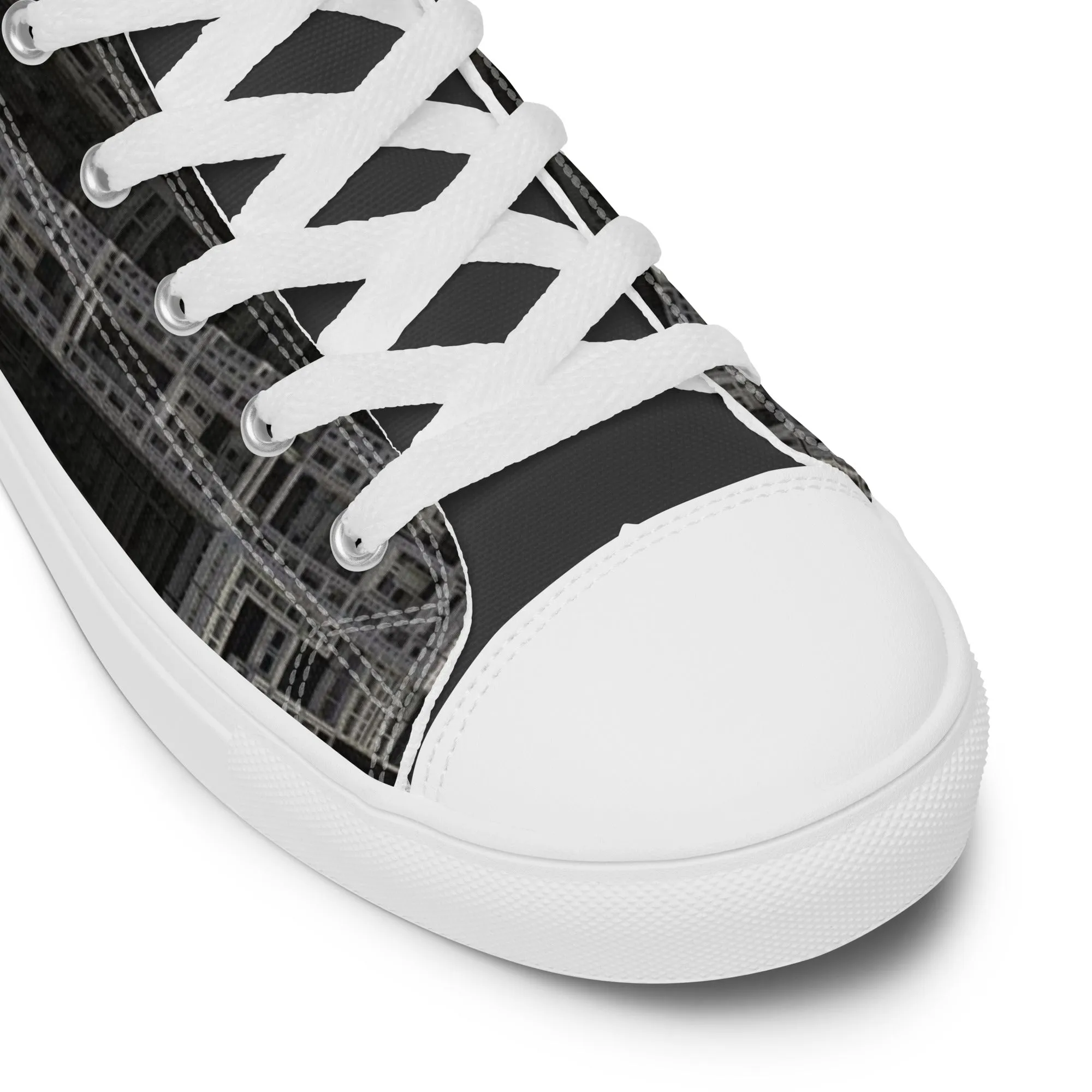 Fractal Build high top canvas shoes- Unisex
