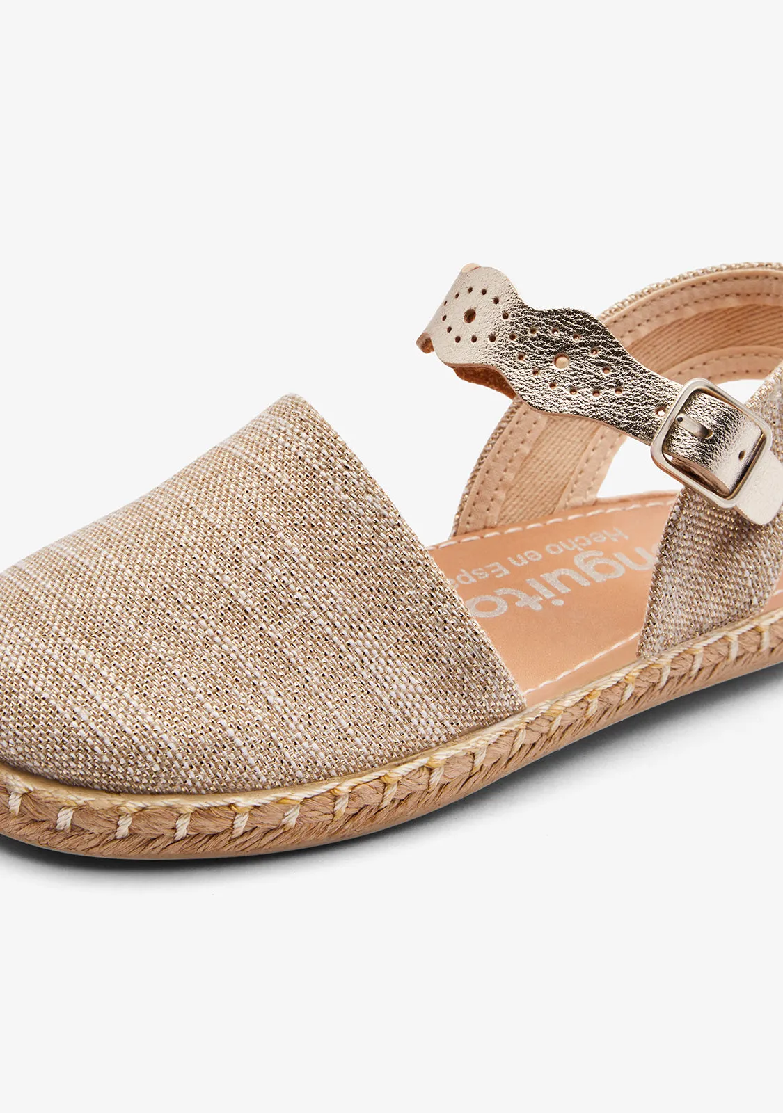 Gold Die-Cut Sack Espadrilles