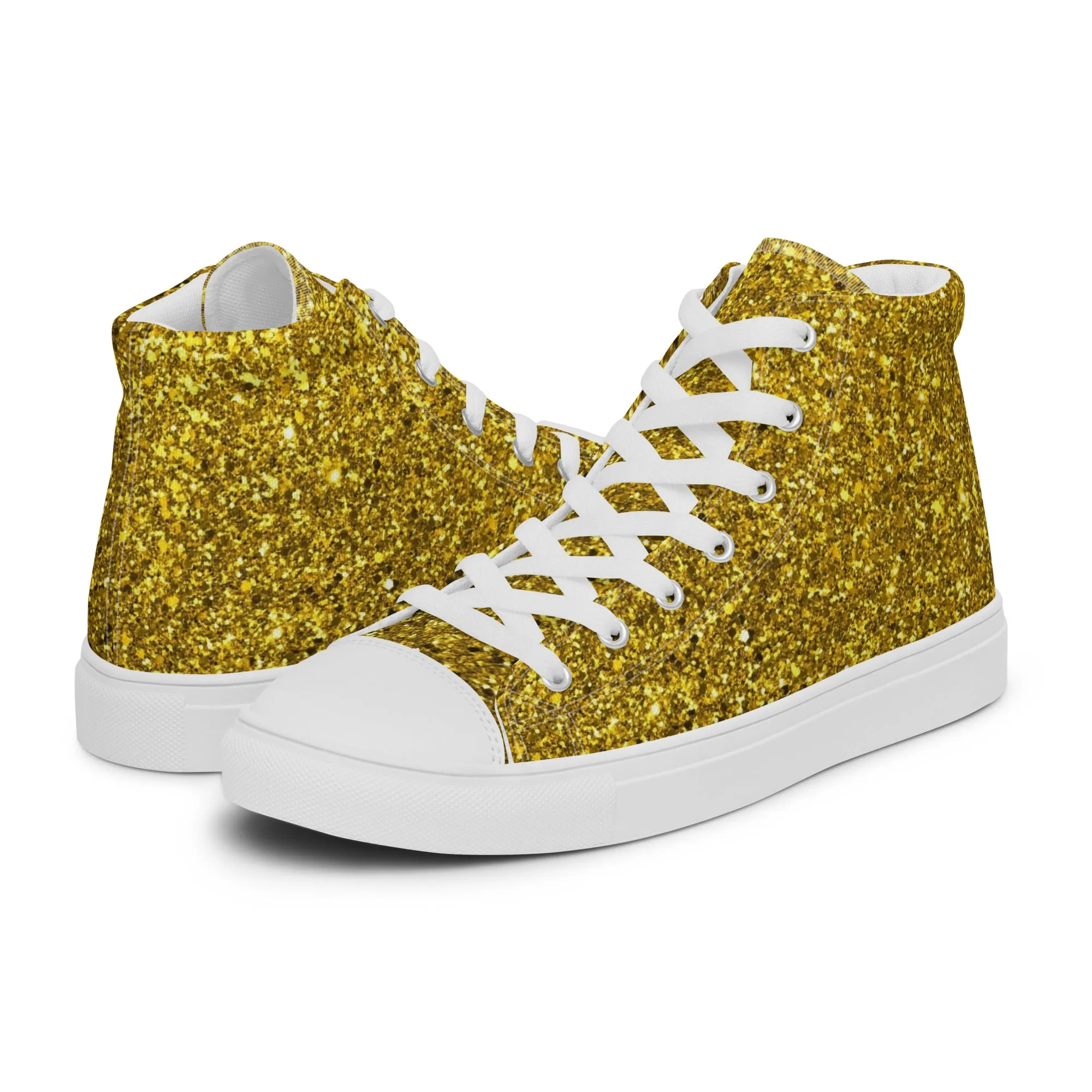 Gold Dust Print Women’s high top canvas shoes