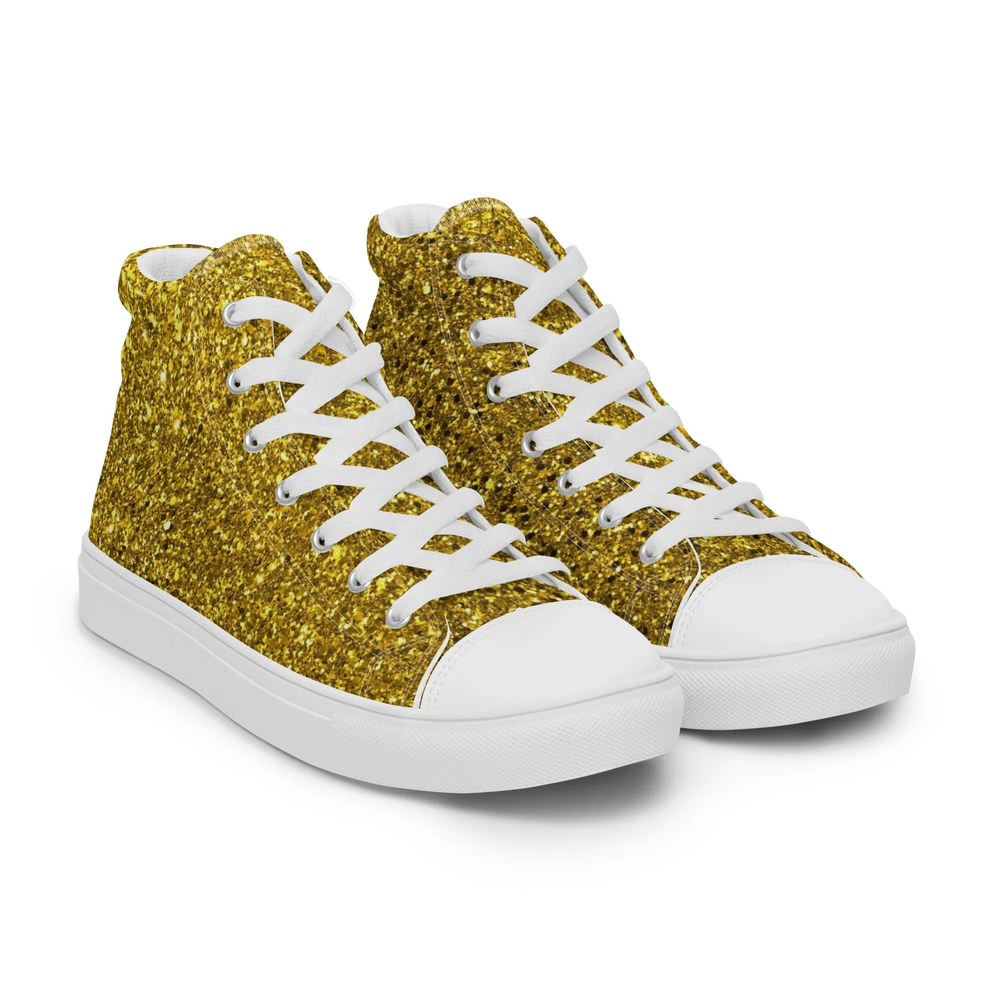 Gold Dust Print Women’s high top canvas shoes