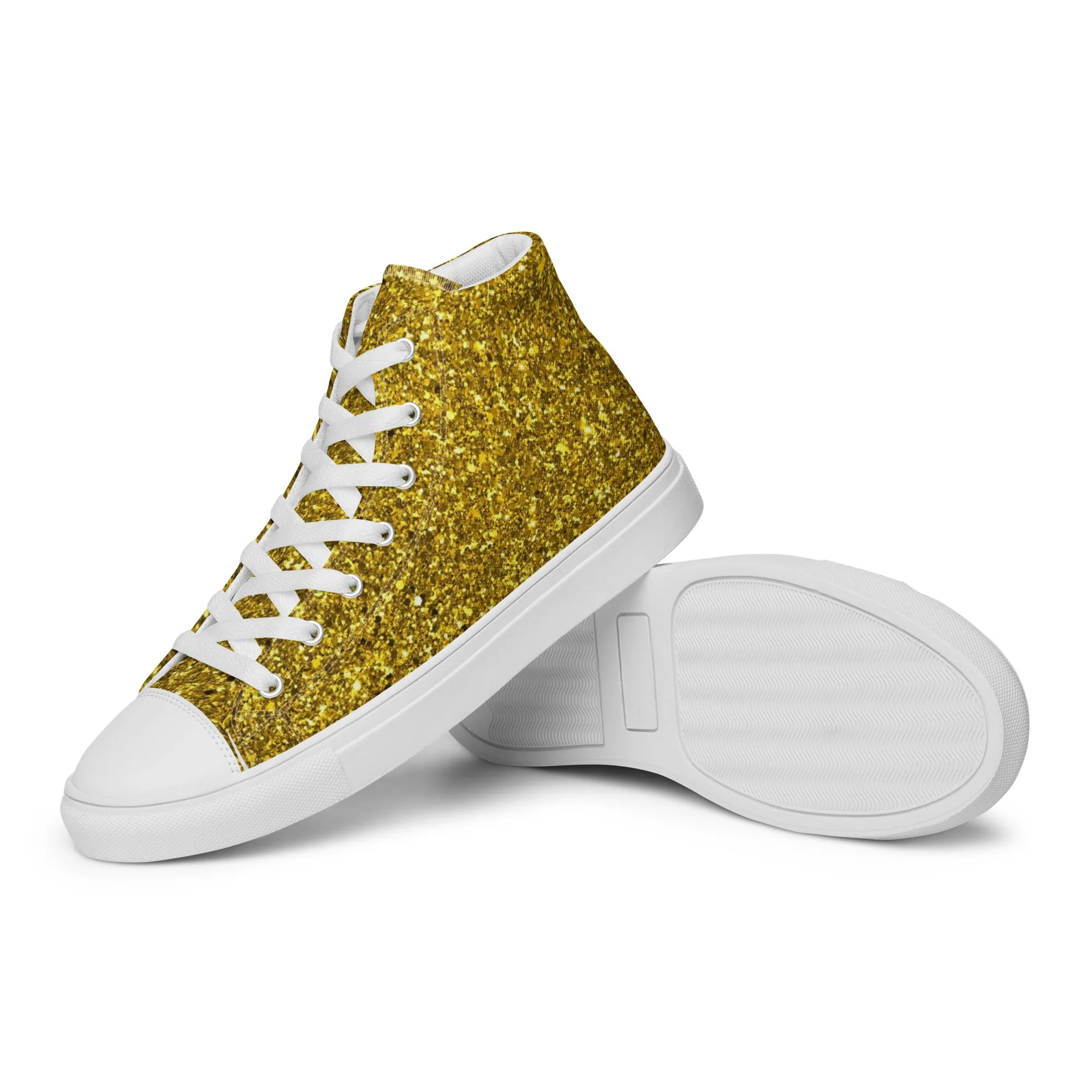 Gold Dust Print Women’s high top canvas shoes