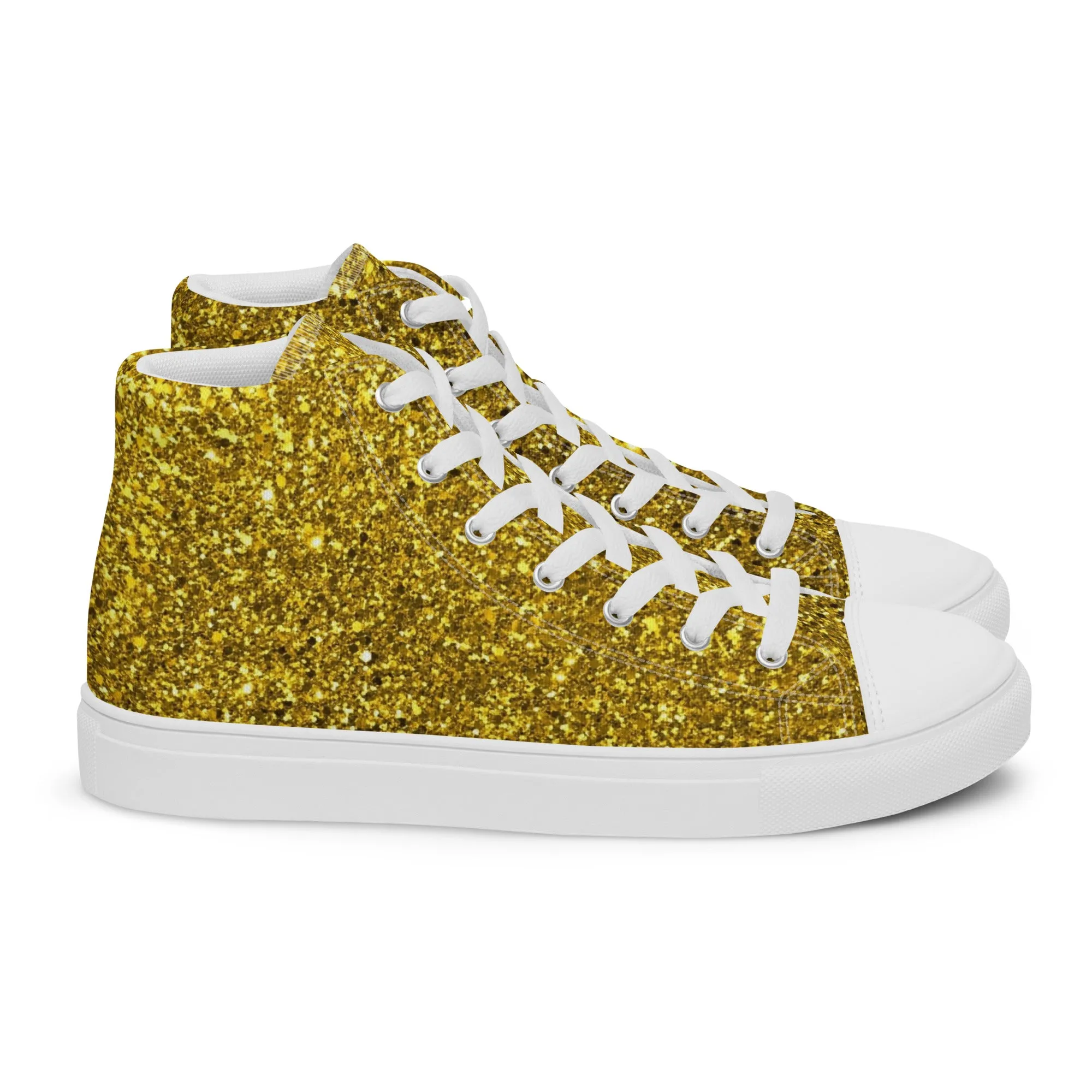 Gold Dust Print Women’s high top canvas shoes