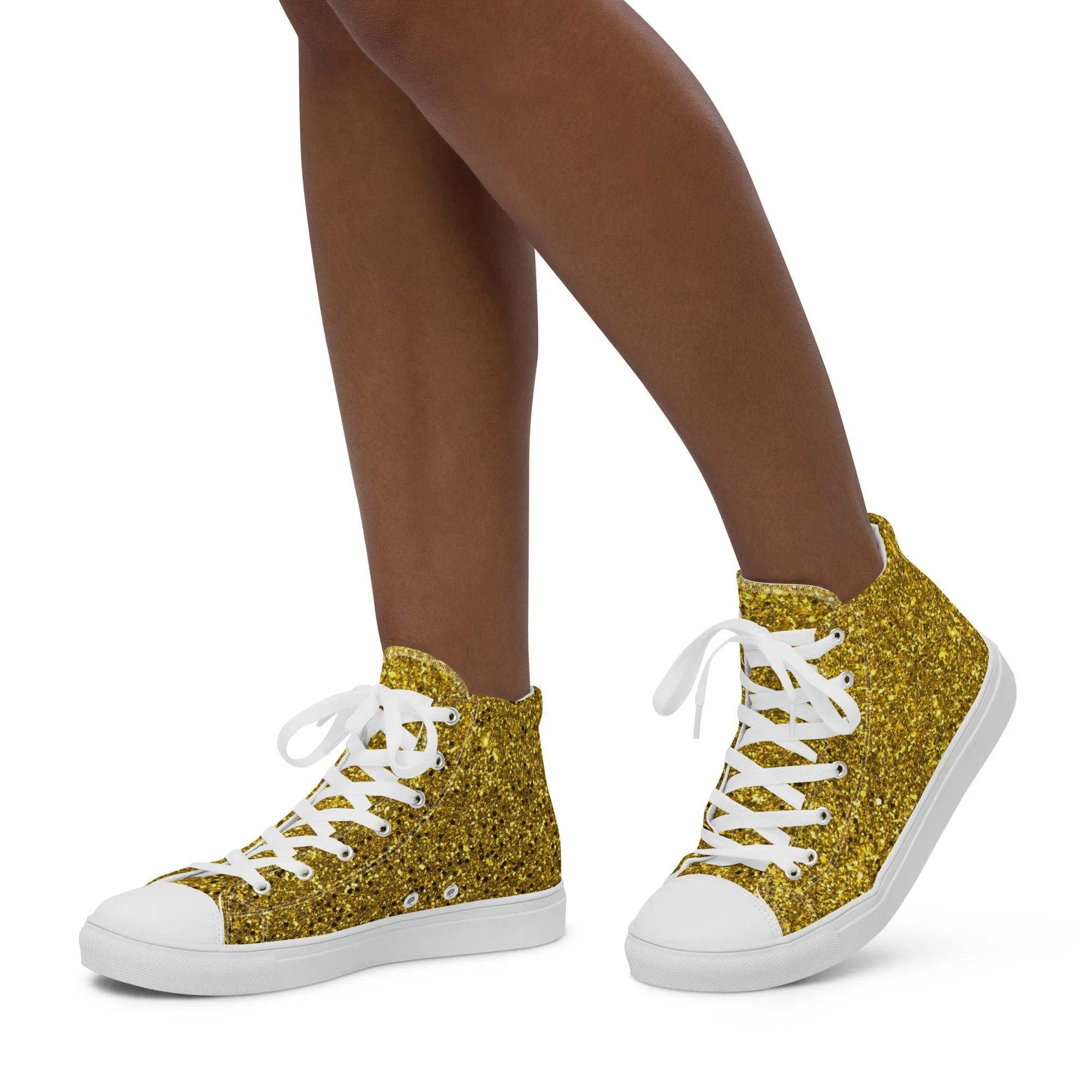 Gold Dust Print Women’s high top canvas shoes