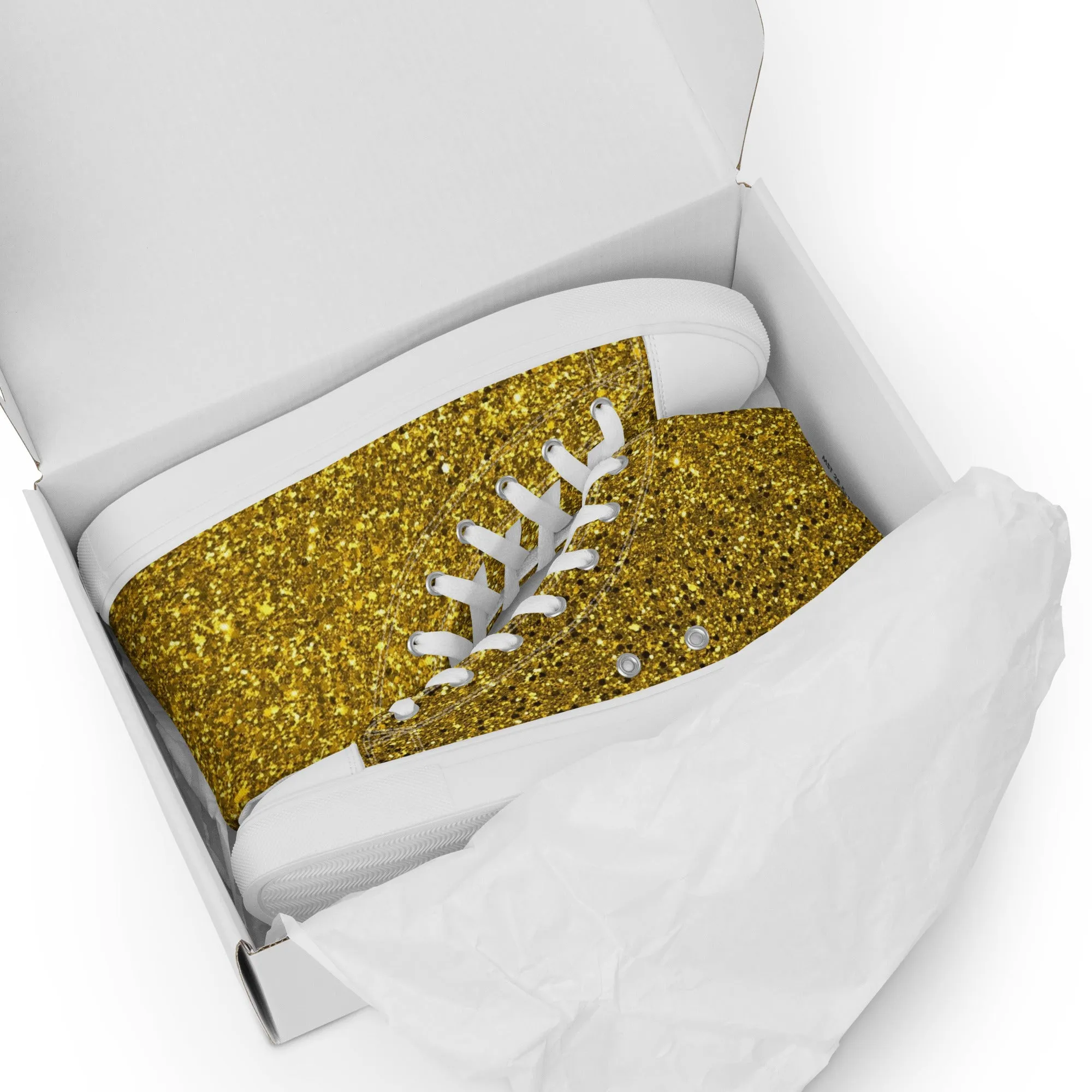 Gold Dust Print Women’s high top canvas shoes