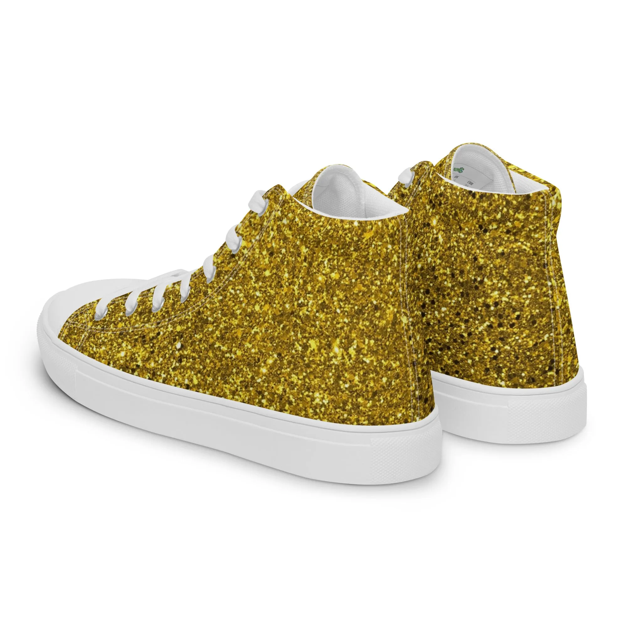 Gold Dust Print Women’s high top canvas shoes