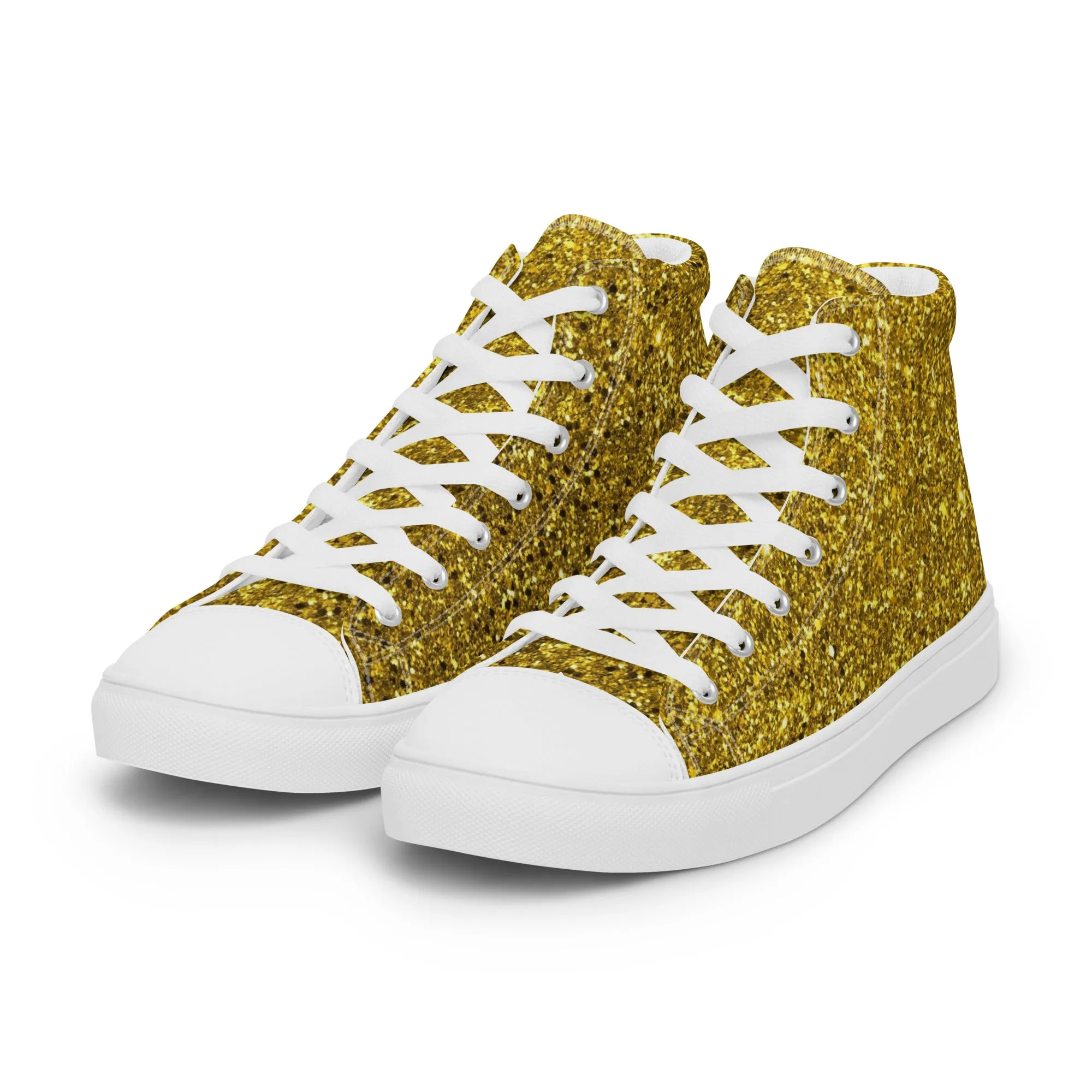 Gold Dust Print Women’s high top canvas shoes