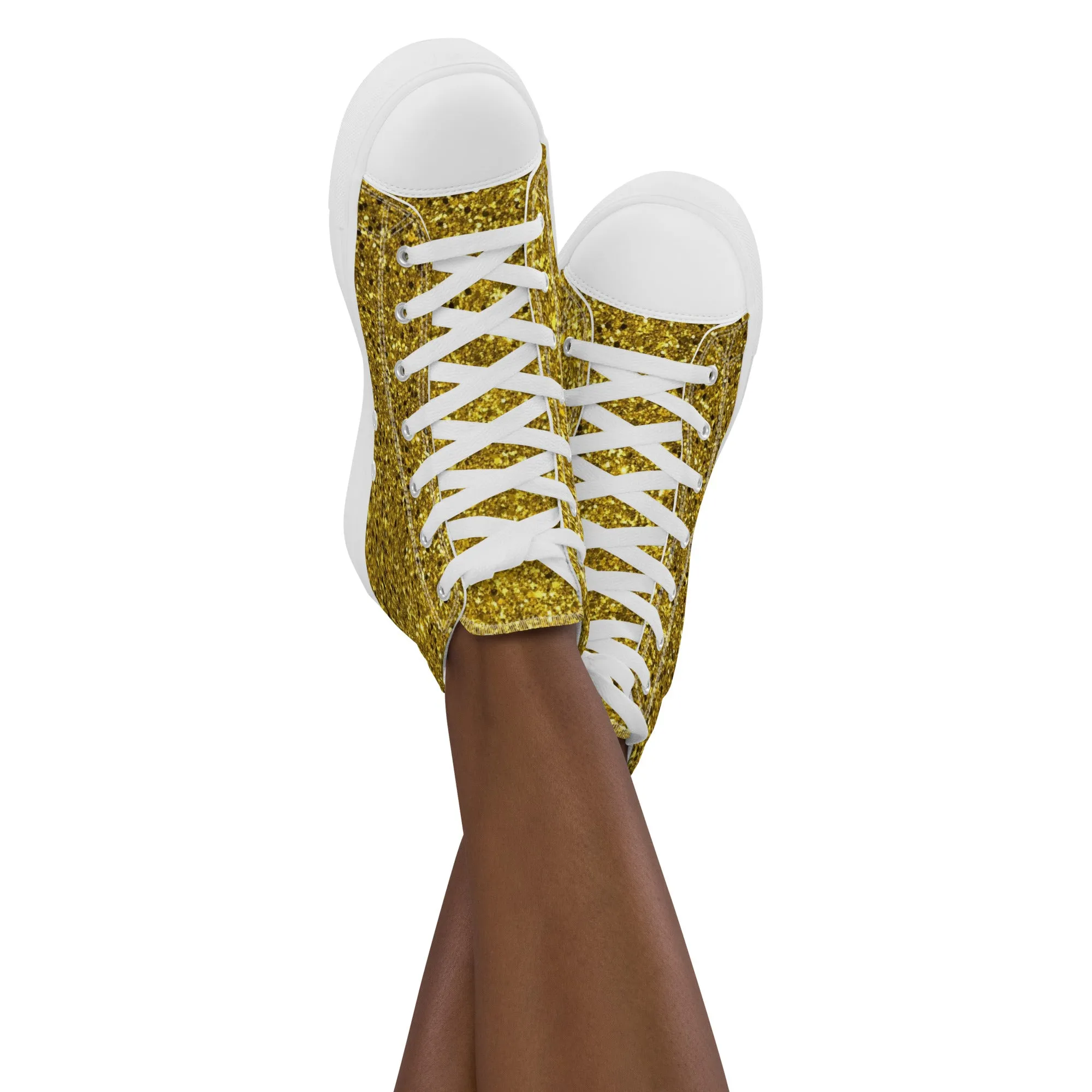 Gold Dust Print Women’s high top canvas shoes