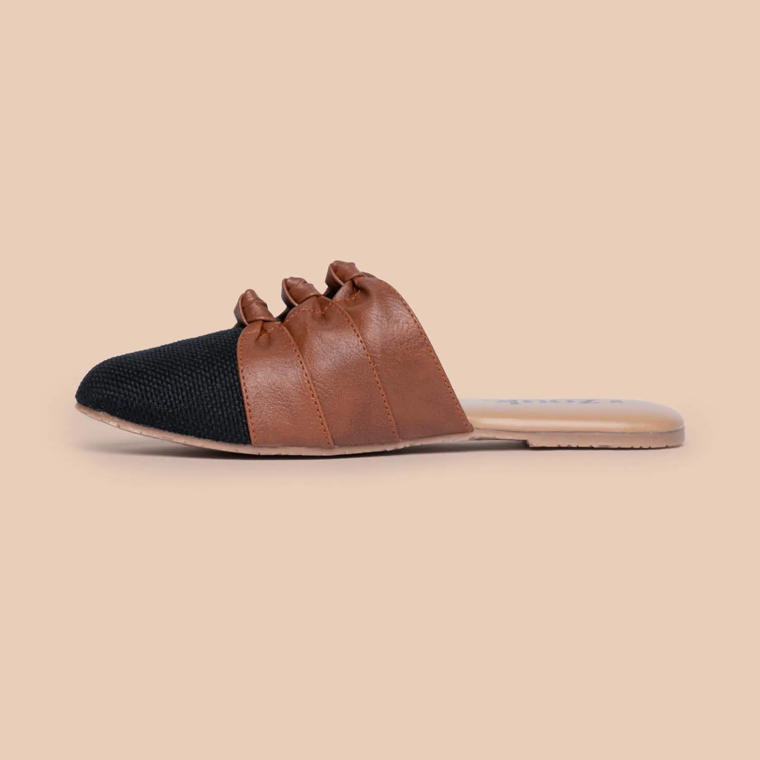 Jet Black Knotted Mules